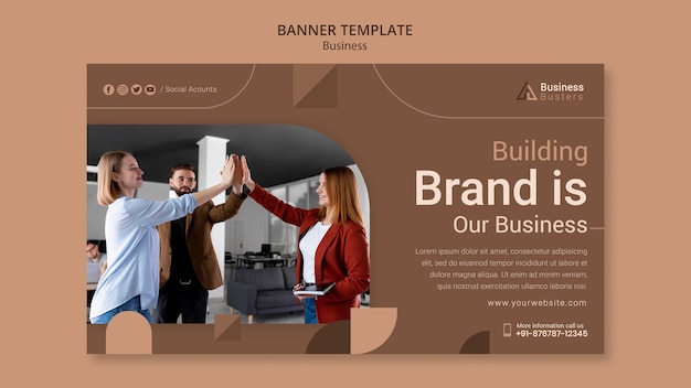 PSD gratuito modello di business banner design piatto