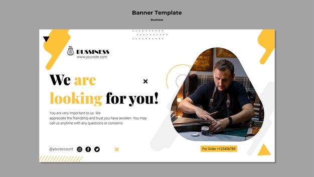 Flat design banner business template