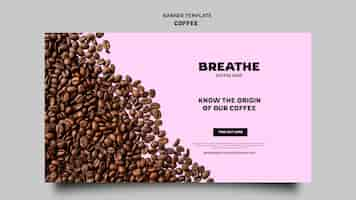 Free PSD flat design banner coffee template