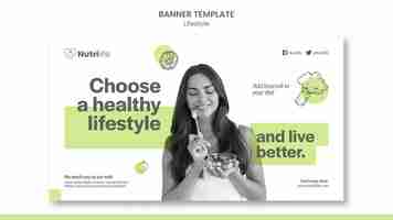 Free PSD flat design of banner lifestyle template