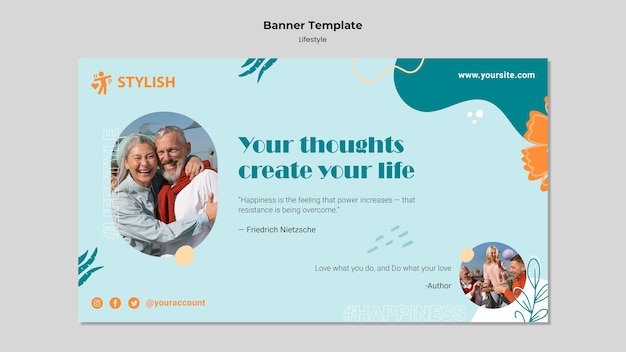 Flat design of banner lifestyle template