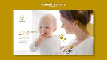 Free PSD flat design baptism banner template