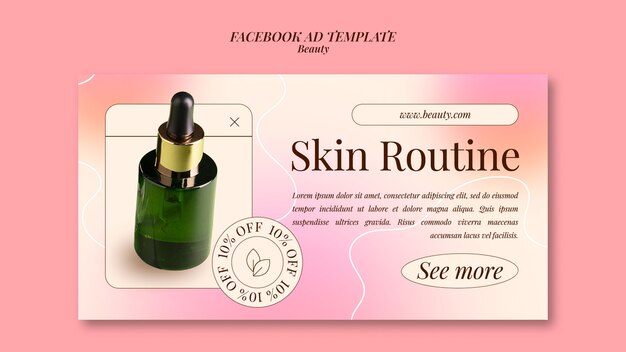 フラットなデザインの美しさのコンセプト Facebook テンプレート