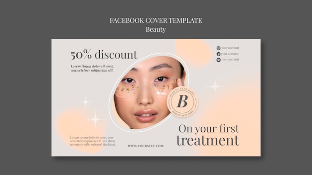 Free PSD flat design beauty facebook cover template