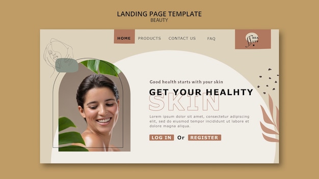 Free PSD flat design beauty landing page template