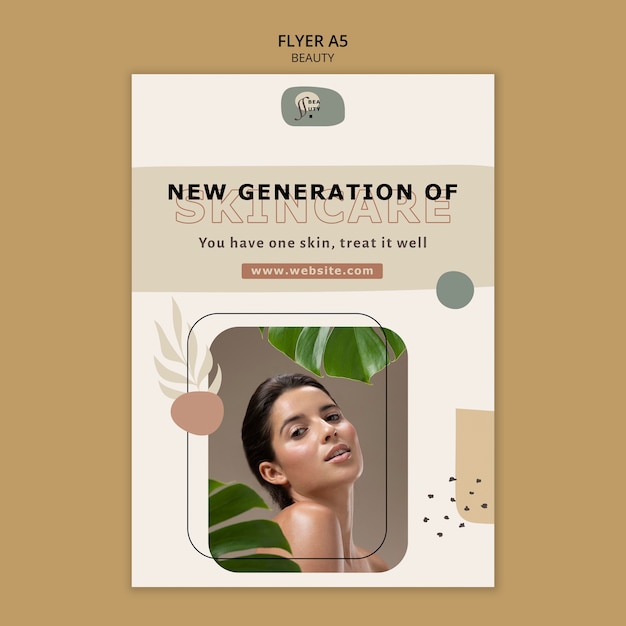 Free PSD flat design beauty poster template