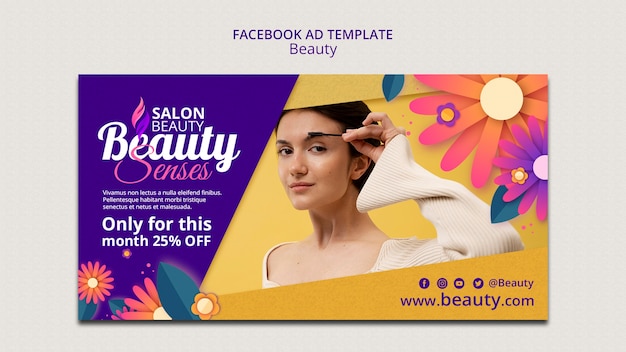Free PSD flat design beauty template