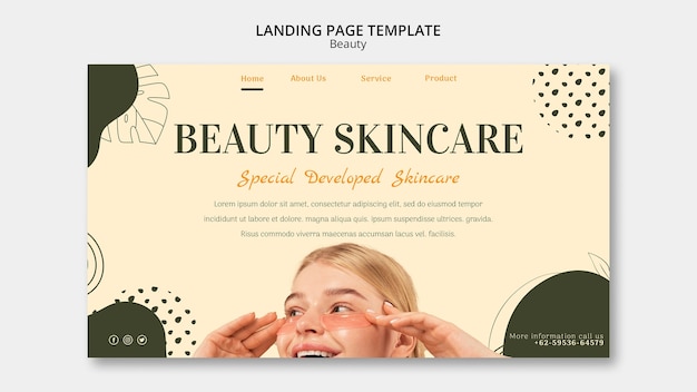 Free PSD flat design beauty template