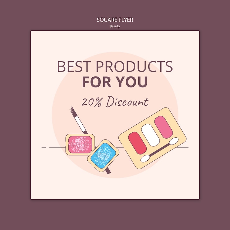 मुफ़्त PSD flat design beauty template