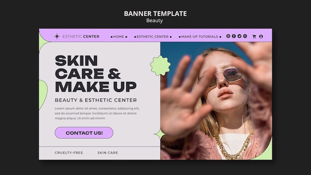 Free PSD flat design beauty template