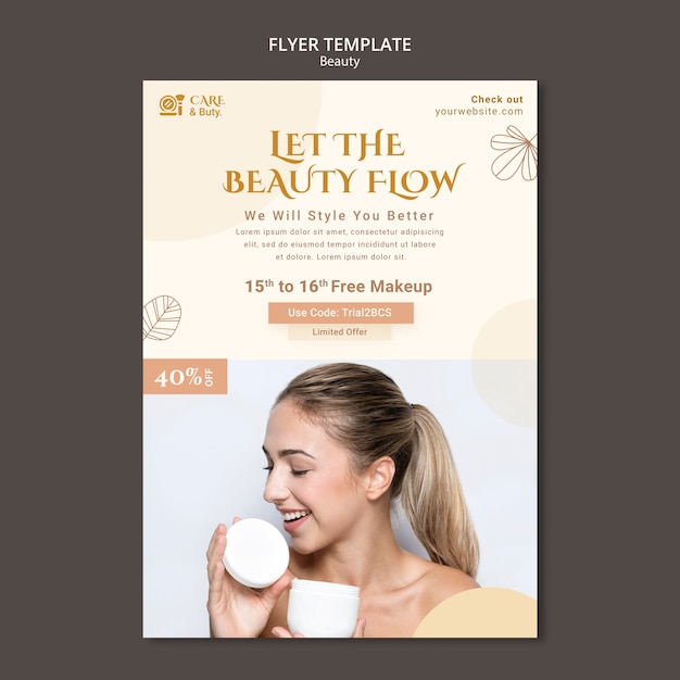 Free PSD flat design beauty template