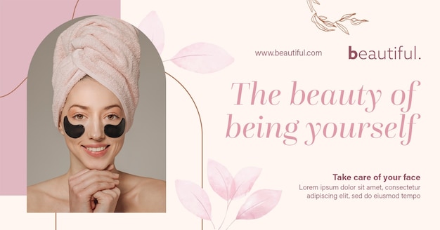 Free PSD flat design beauty template