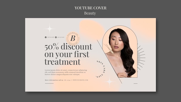 Free PSD flat design beauty youtube template