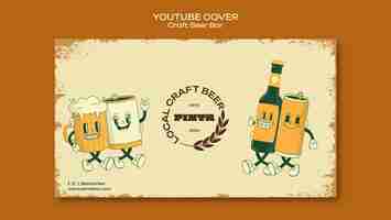 PSD gratuito copertina di youtube del giorno della birra flat design