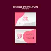 Free PSD flat design birthday celebration  business card template