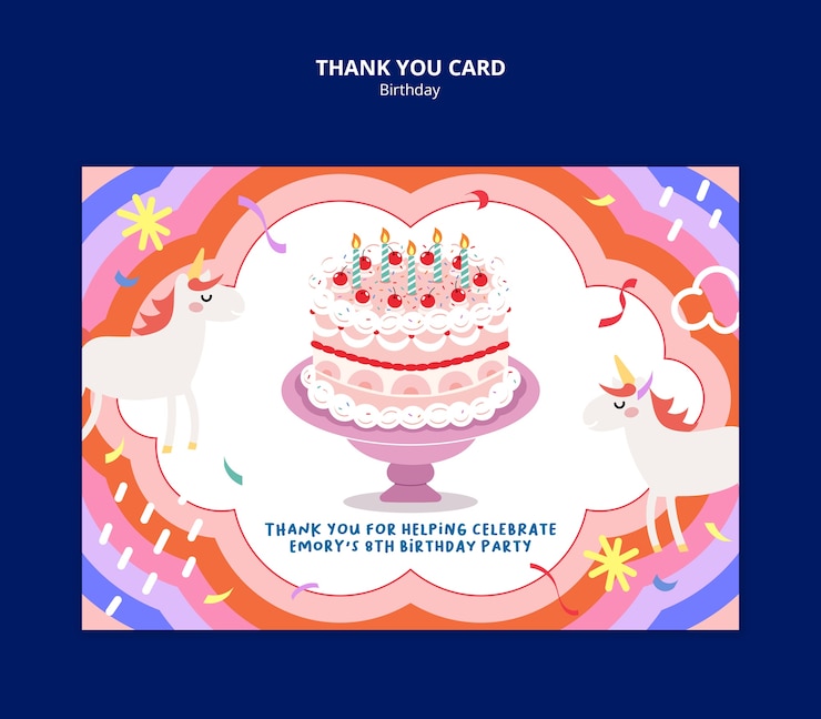 무료 PSD 평평한 디자인의 생일 축하 템플릿
