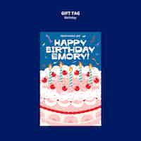 Free PSD flat design birthday celebration template