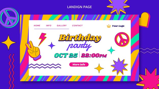 flat design birthday template