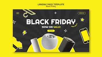 PSD gratuito pagina di destinazione dei saldi del black friday dal design piatto