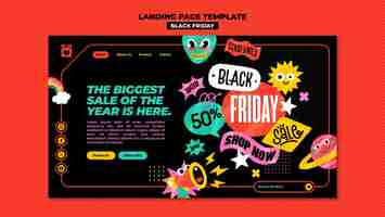 Free PSD flat design black friday sale landing page