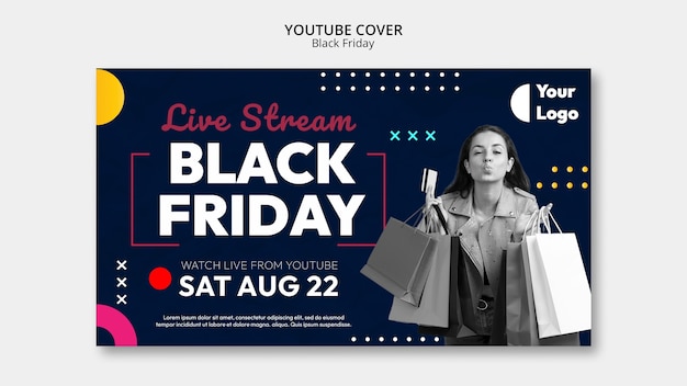 Flat design black friday template