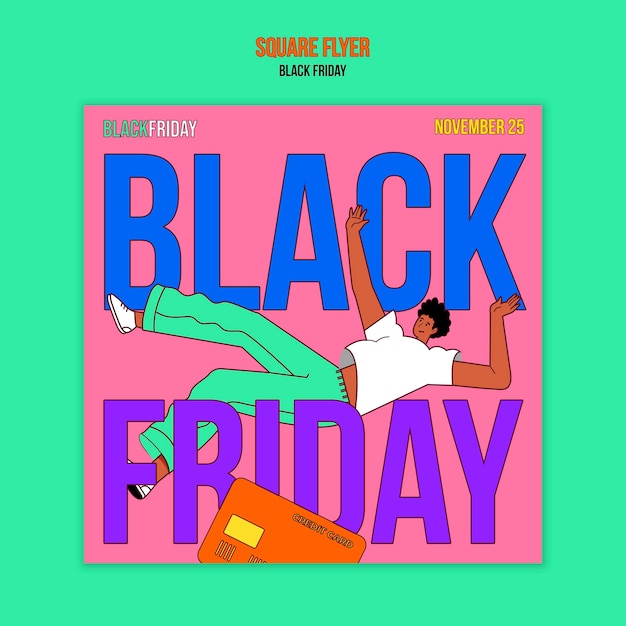 Free PSD flat design black friday template