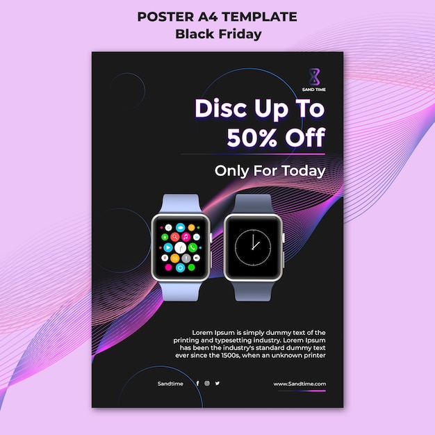 Flat design of black friday template