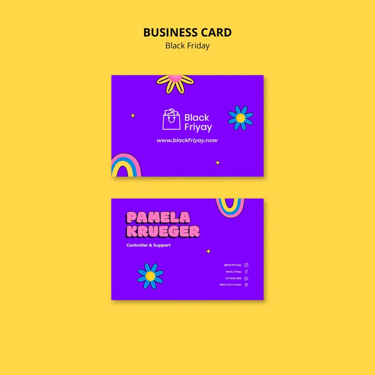 Free PSD flat design black friday template
