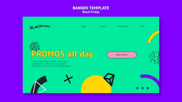 Free PSD flat design black friday template