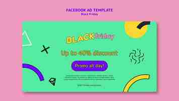 Free PSD flat design black friday template