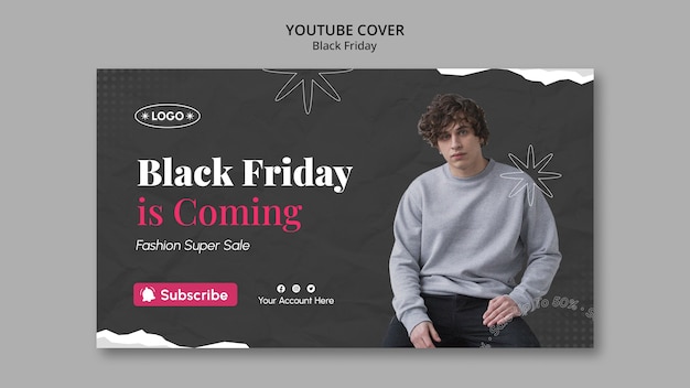 Flat design black friday template