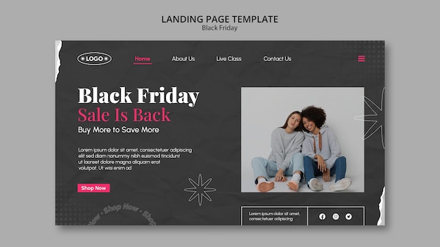 Flat design black friday template