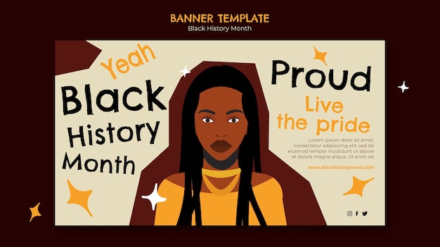 Flat design black history month template