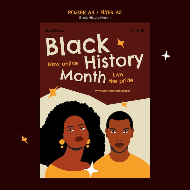 Flat design black history month template