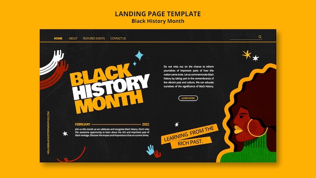 Flat design black history month template