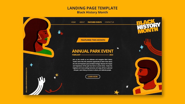 Free PSD flat design black history month template