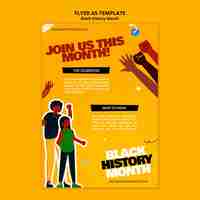 Free PSD flat design black history month template