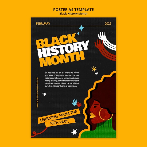 Flat design black history month template