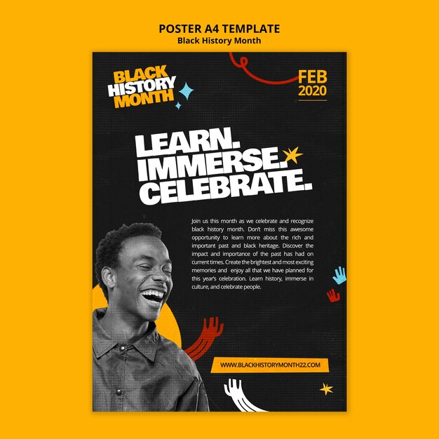 Flat design black history month template