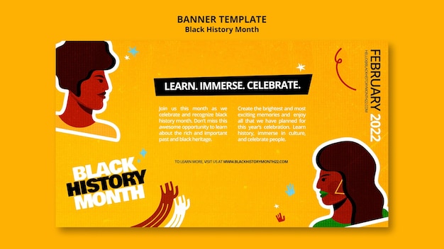 Free PSD flat design black history month template