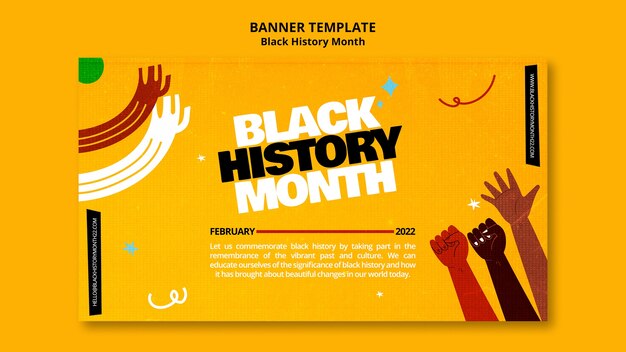 Flat design black history month template