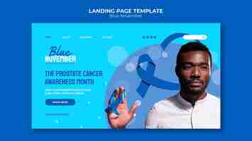 Free PSD flat design blue november template