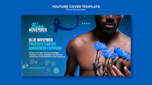 Free PSD flat design blue november template