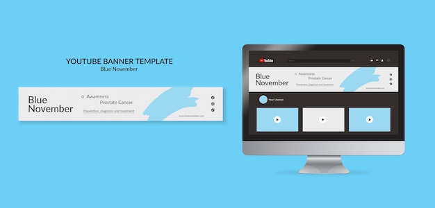 Free PSD flat design blue november template