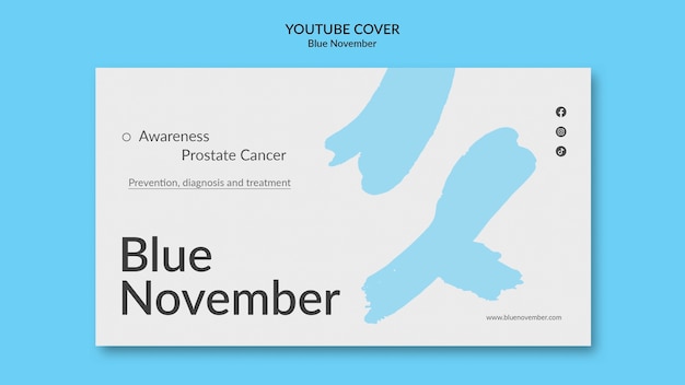 PSD gratuito modello di novembre blu design piatto