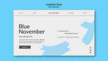 Free PSD flat design blue november template