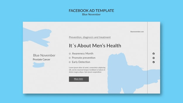 Free PSD flat design blue november template