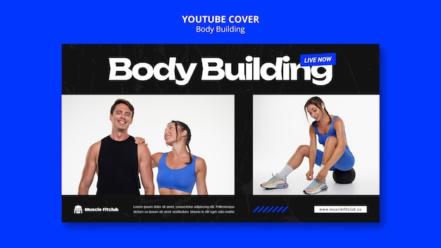 Free PSD flat design body building  template