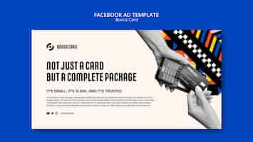 無料PSD フラットなデザインのボーナスカードfacebookテンプレート