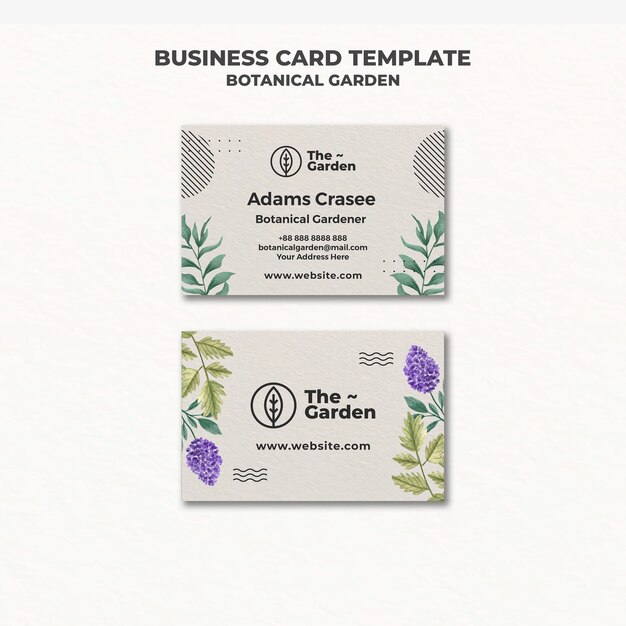 Flat design botanical garden template